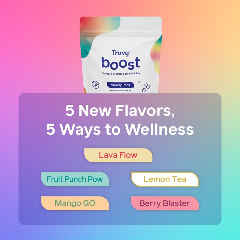 Truvy Boost Drink Variety Pack | 30 Stick Packs |