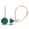 14K Yellow Gold Plated Sterling Silver 5mm Created Green Emerald