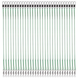 Fishing Wire Harris Fishing Tackle Stainless Steel Wire Load Capacity Abrasion Resistant Swivel Snap Set of 50 Rigging, Sea Fishing, 9.8 inches (25 cm), Green