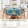 iEvery Round Wipe Clean Tablecloth, Boho Table Cloth Waterproof Wipeable