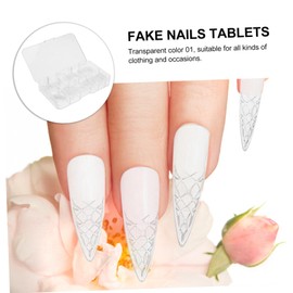 Baluue Diy Manicure Nails Salon Accessories 120pcs Fake Fingernail Tips French Tip Nail Tips for Women Point Nail