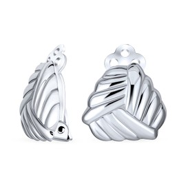 Geometric Twist Love Knot Clip On Earrings For Women Polish Shine Non Pierced Ears .925 Sterling Silver Alloy Clip