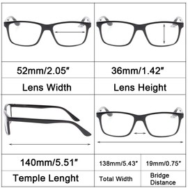 Kerecsen 5 Pack Spring Hinge Reading Glasses Fashion Men Large Frame Readers