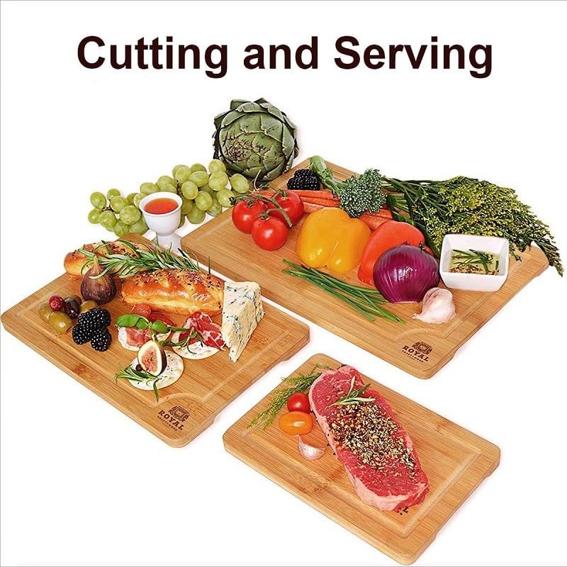 GEEKHOM Chopping Board, Bamboo Chopping Boards for Kitchen, Wooden Chopping