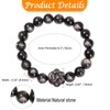 Cupimatch Gemstone Crystal Bracelet Women: Elegant Obsidian/White Quartz Crystal/Amethyst Pearl