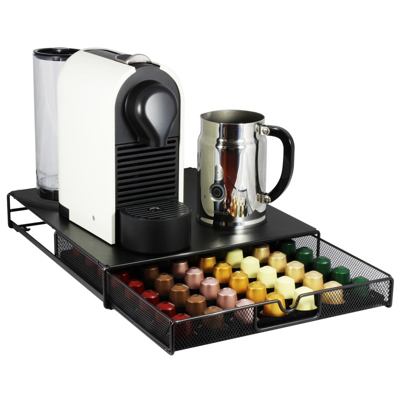 DecoBrothers OriginalLine Pod Holder Mesh Drawer, 56 Nespresso Capsule Organizer,