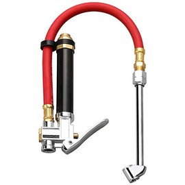 WYNNsky Tire Inflator with Tire Pressure Gauge, Dual-Head Air Chuck with 12 Inch Rubber Air Hose