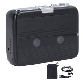 Bluetooth Cassette Player USB Or AA Battery Powered 3.5mm Jack Auto Reverse Vintage Compact Tape Player with Headphone Black