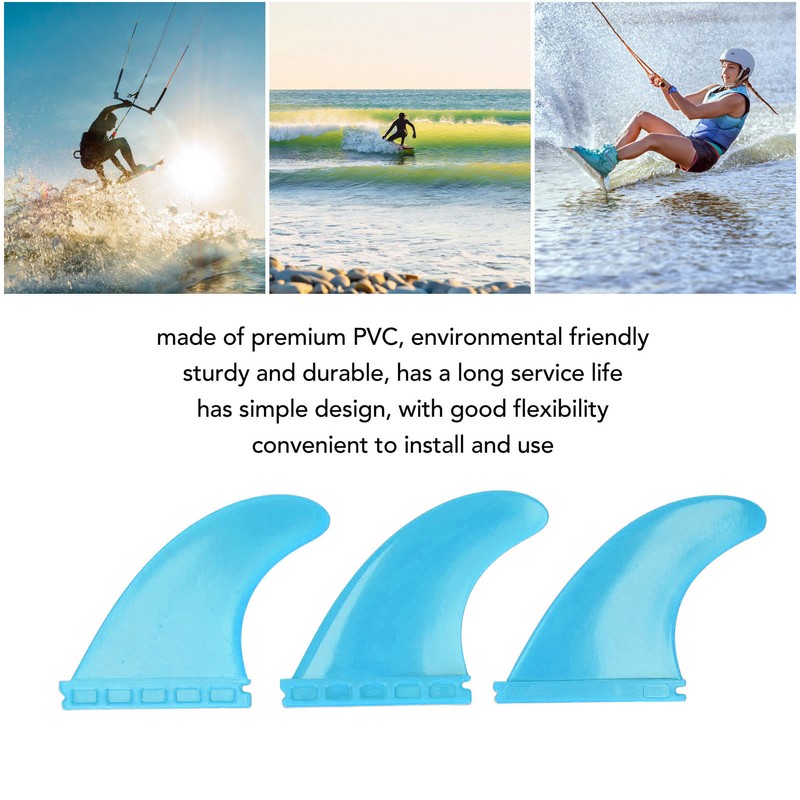 3Pcs Surfboard Fins PVC Thruster Fins Surfing Board Accessories for