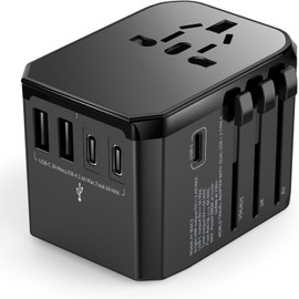 Travel Adapter Worldwide with 5 Ports