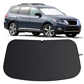 Windshield Sun Shade for Nissan Pathfinder 2013-2020 Foldable Sun Visor Protector for Pathfinder Accessories Sunshade Car Front Window Sunshades Blocks UV Rays