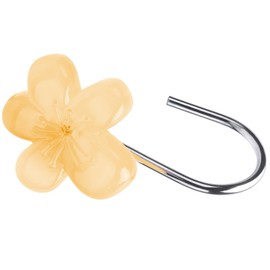 Cute Flower Shower Curtain Hooks, Glow in The Dark, Pretty Floral Themed Elegant Bathroom Decor, Yellow