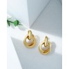 Gold Statement Geometric Knot Earrings for Women - Secroma 18K