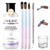 SAVILAND Acrylic Nail Brush with Cleaner: Size 8,10,14 Professional Acrylic
