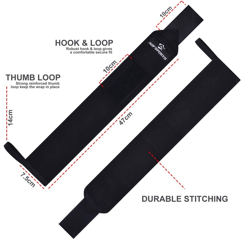 AQF 18” Wrist Wraps Supports Heavy Duty Weightlifting Gym Training