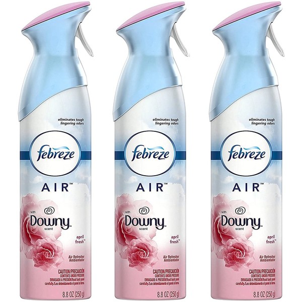 Febreze Air Refresher - With Downy April Fresh Scent - With NEW OdorClear Technology - Net Wt. 8.8 OZ (250 g) Per Bottle - Pack of 3 Bottles