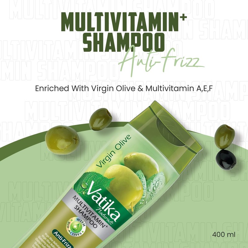 Vatika Naturals Multivitamin Olive Shampoo - 400ml, Enriched With Virgin