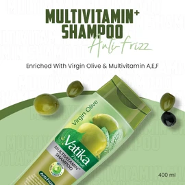 Vatika Naturals Multivitamin Olive Shampoo - 400ml, Enriched With Virgin Olive & Multivitamin, For Anti Fizz - Coats, Conditioning & Softening Hair