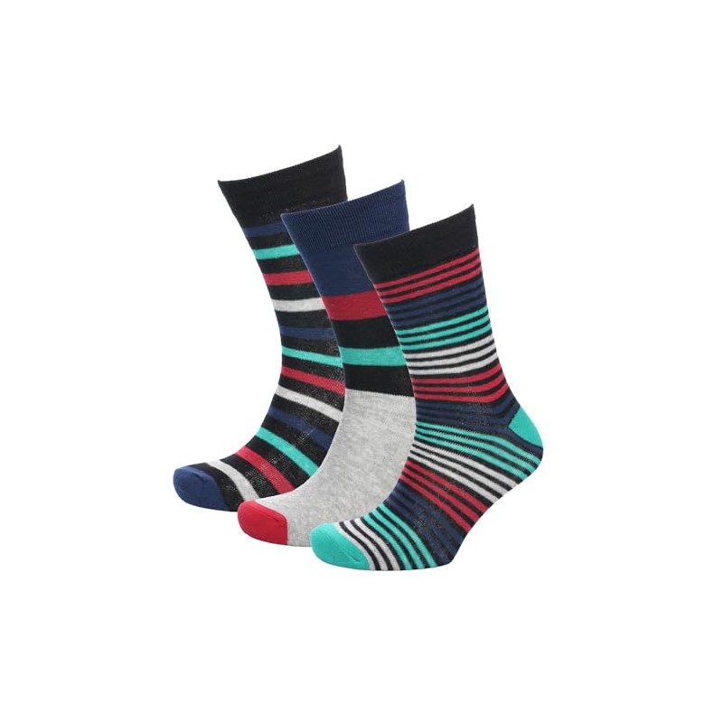 Budget Gifts 12 Pairs - Men's Socks Multicoloured Cotton Rich