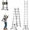 2.5M+2.5M(5M/16.5Ft) Telescopic Ladder Household Ladders,Aluminum Telescoping Extension Ladder A-Frame Lightweight