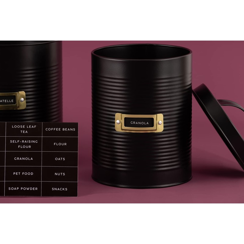 Typhoon Otto Black Set of 2 Storage Jars