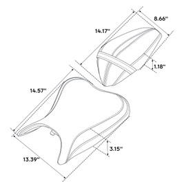 C.C. RIDER Driver & Passenger Seat Fit for Kawasaki Ninja 400 EX400 2018-2024, Kawasaki Z400 2019-2024