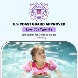 Dark Lightning USCG Coast Guard Approved Toddler Swim Vest for Age 2/3/4/5/6/7 Years Old, Kids Life Jackets with Arm Floaties 30-50 Pounds,Baby Water Wings in Sea/Pool/Puddle