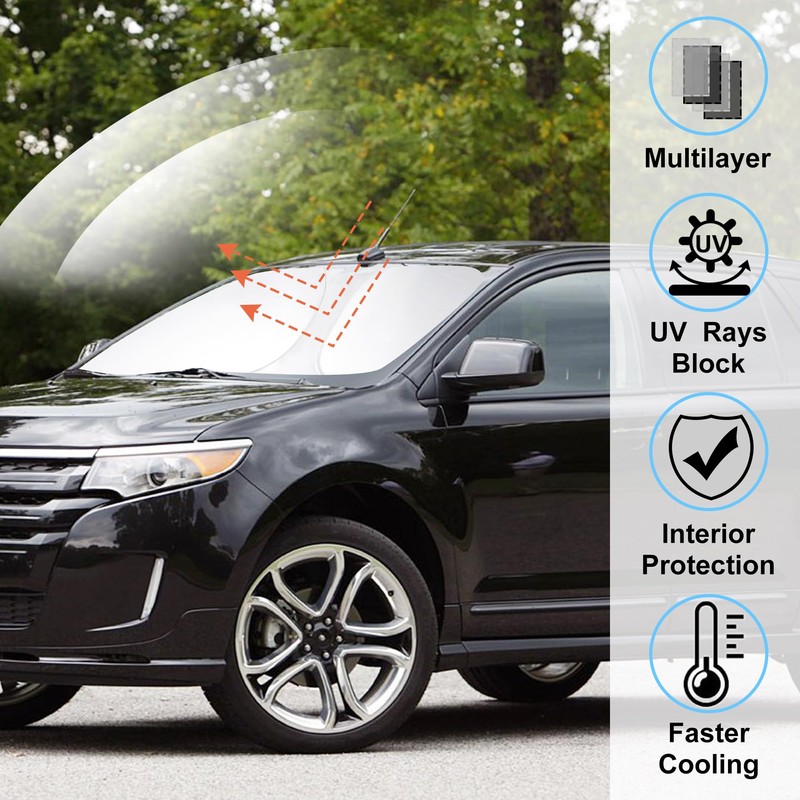 Windshield Sun Shade Custom Fit for 2007-2014 Ford Edge Accessories