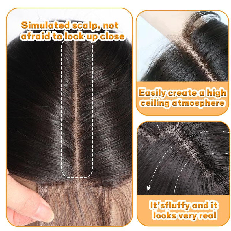 Hair Toppers for Thinning,Women Real with Bangs, Light Brown Hair