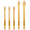 HPHOPE Upgraded Four-Flute Eccentric Drill Bit Set 5Pcs, New Hex