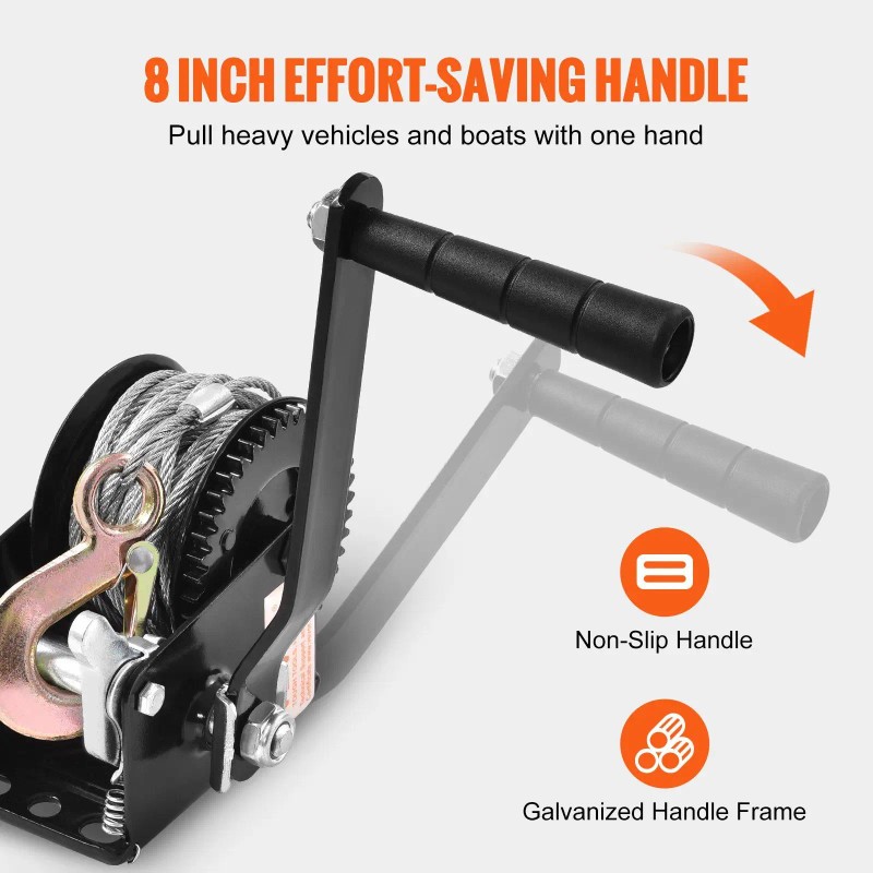 800 Lbs Pulling Capacity Heavy Duty Boat Trailer Winch Hand