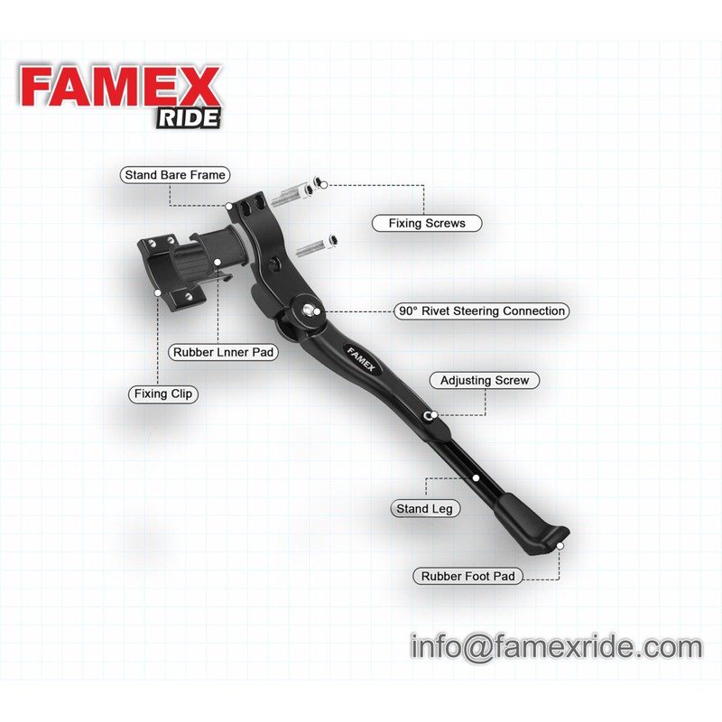 FAMEX RIDE® Heavy Duty Adjustable Mountain Bike Bicycle Kickstand