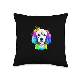 Poodle Gifts & Poodle Accessories Pop Dog Lover I Splash Art Poodle Throw Pillow, 16x16, Multicolor