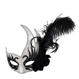 MASQARAE FEATHER BIRD MASK - WT
