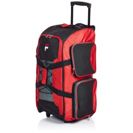 Fila 26" Lightweight Rolling Duffel Bag, Red, One Size