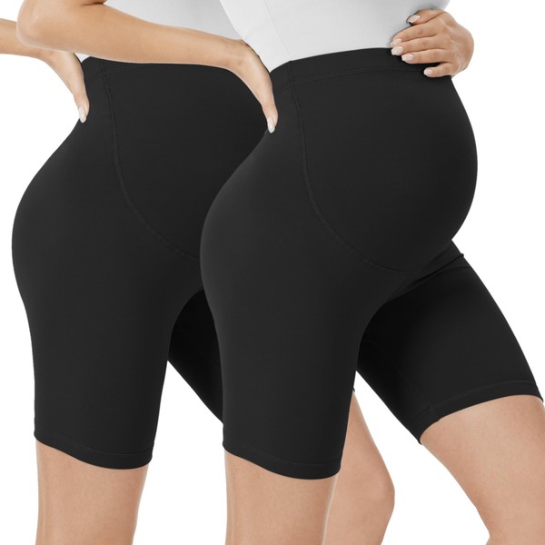 VALANDY Creamlush Maternity Shorts Over Bump Maternity Tights Belly Support