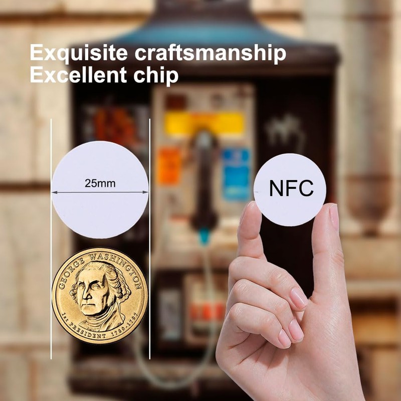 YANZEO 20 Pcs NTAG215 Chip NFC Round Cards NFC 215