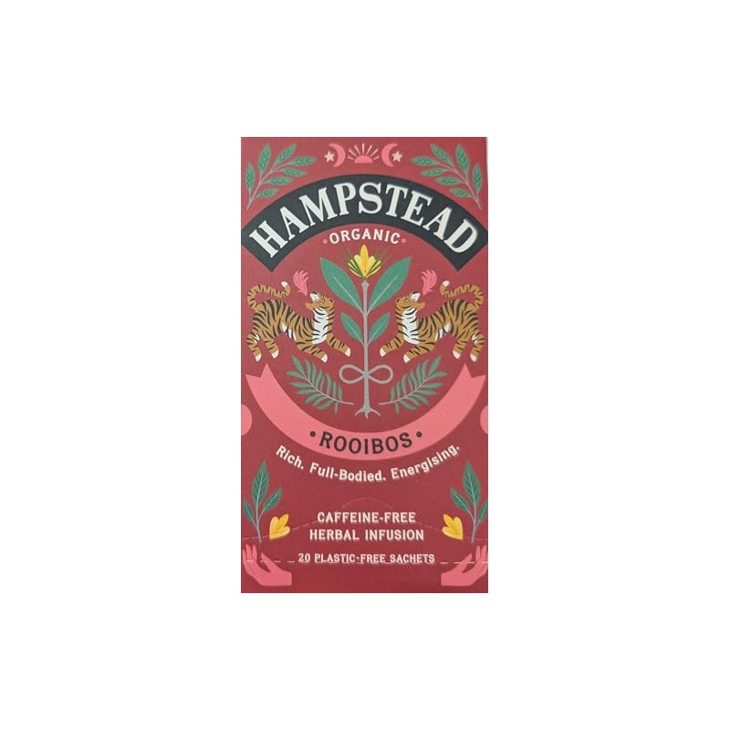 Hampstead Organic Rooibos 20 tea bags caffeine free herbal infusion