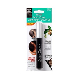 Kiss Quick Cover Gray Hair Touch Up, Root Touch Up, Moisturize and Shine (Natural Dark Brown)
