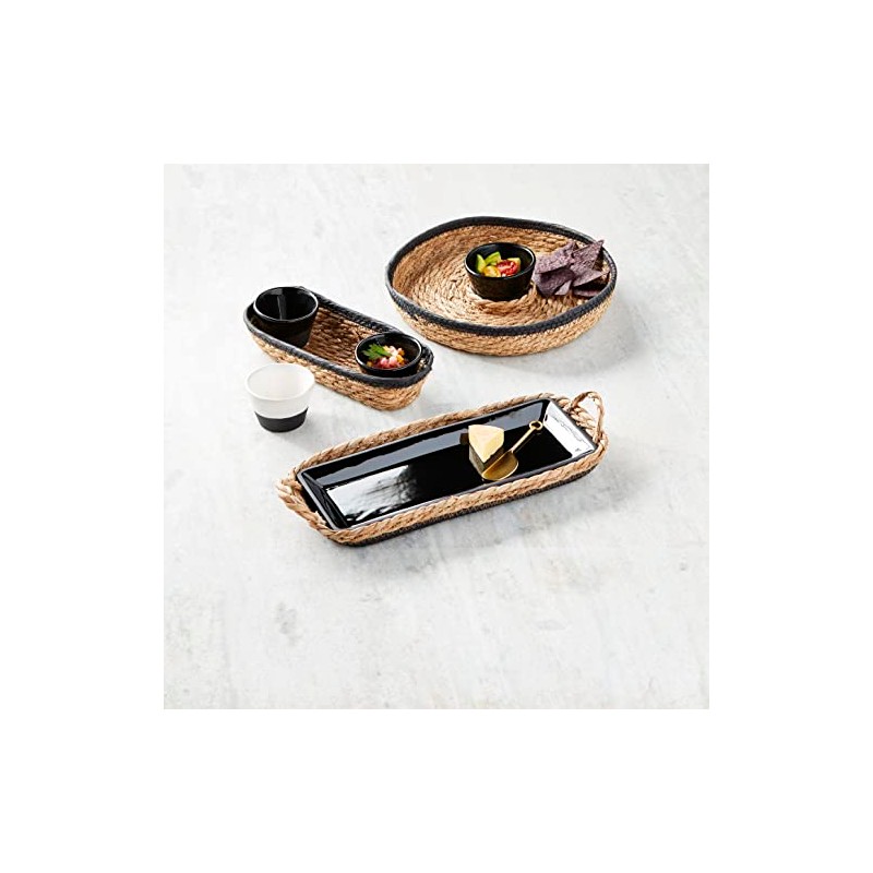 Mud Pie Black Stoneware Dips, cup 2 1/4" x 3