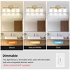 FonmYim Brushed Gold Bathroom Light Fixtures, 4-Light Modern Vanity Light