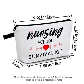 MoCaliduccious Funny Nurse Gift Small Makeup Bag for Women Nursing college survival Kit Makeup Bag