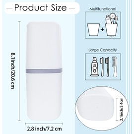 SietDESEO Toothbrush Travel Case Portable Travel Toothbrush Holder Toothbrush and Toothpaste Travel Case for Camping Business School Trip Home Toothbrush Travel Containers(White)