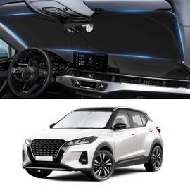Custom Fit Nissan Kicks Windshield Sunshade 2018 2019 2020 2021 2022 2023 2024 2025 for Kicks, S, SV, SR Crossover Accessories Front Window Shades Car Shield Cover 240T Sun Visor Blocks UV Rays