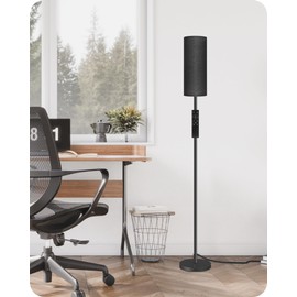 Dimmable Black Floor Lamp for Living Room with Remote and Foot Switch, Corner Floor Lamp for Bedroom, Modern Standing Tall Lamp, 10W 900LM Bulb Included, 3000K-6500K, Linen Shade, FCC Listed B06LD05W1