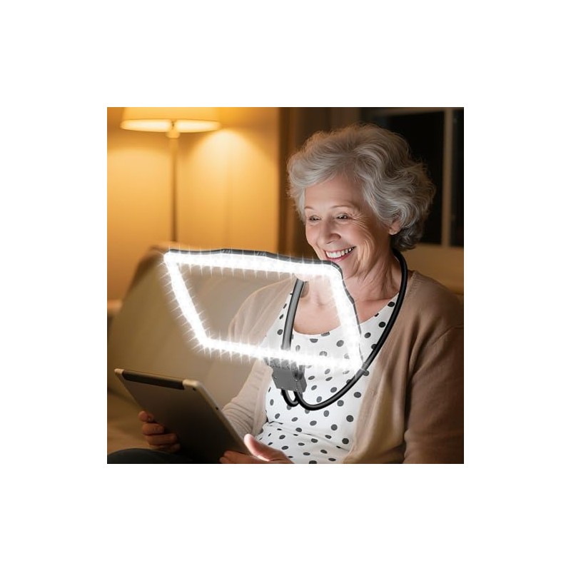 Large 10X Magnifying Glass with Light, Hands Free Magnifying Glass