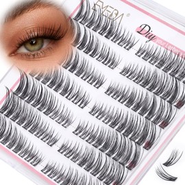 EMEDA Natural Brown Lash Clusters - Brown Lashes Natural Lash Clusters C Curl Brown Cluster Lashes Mixed Tray Cluster Lashes DIY Lash Extensions Soft Eyelash Clusters (MIX8-16mm,D Curl)