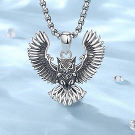 INFUSEU Viking Necklace for Men, 925 Sterling Silver Tree of Life Yggdrasil Pendant Wolf Jewellery Valknut Jormungandr Odin Raven Allah Gift for Men, Sterling Silver