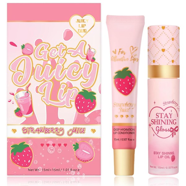 Lip Conditioner & Lip Oil Set, Moisturizing Natural Lip Care
