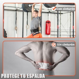 DOSYU Cinturon para Pesas con Forro de Cuero, 6 Pulgadas Cinturón de Gym, Hebilla de Acero Inoxidable, 10 Agujeros Ajustables, Aplicar para Levantamiento de Pesas, GYM, Entrenamiento Cruzado.(M)